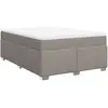 vidaXL Sommier à lattes de lit avec matelas Taupe 140x200 cm Tissu