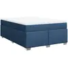 vidaXL Sommier à lattes de lit avec matelas Bleu 140x200 cm Tissu