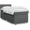 vidaXL Sommier à lattes de lit avec matelas Gris foncé 100x200cm Tissu