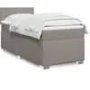vidaXL Sommier à lattes de lit avec matelas Taupe 90x190 cm Tissu