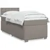 vidaXL Sommier à lattes de lit avec matelas Taupe 90x200 cm Tissu