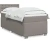 vidaXL Sommier à lattes de lit avec matelas Taupe 90x190 cm Tissu