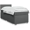 vidaXL Sommier à lattes de lit avec matelas Gris foncé 90x200 cm Tissu