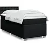 vidaXL Sommier à lattes de lit et matelas Noir 80x200 cm Tissu