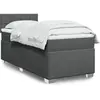 vidaXL Sommier à lattes de lit avec matelas Gris foncé 90x200 cm Tissu