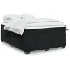 vidaXL Sommier à lattes de lit avec matelas Noir 140x190 cm Velours