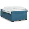 vidaXL Sommier à lattes de lit et matelas Bleu foncé 120x200cm Velours