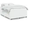 vidaXL Sommier à lattes de lit avec matelas Blanc 160x200cm Similicuir