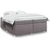vidaXL Sommier à lattes de lit avec matelas Gris 200x200 cm Similicuir