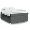vidaXL Sommier à lattes de lit avec matelas Gris foncé 160x200cm Tissu