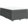 vidaXL Sommier à lattes de lit avec matelas Gris foncé 120x200cm Tissu