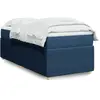 vidaXL Sommier à lattes de lit avec matelas Bleu 100x200 cm Tissu