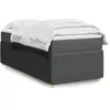vidaXL Sommier à lattes de lit avec matelas Gris foncé 90x200 cm Tissu