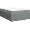vidaXL Sommier à lattes de lit avec matelas Gris clair 140x190cm Tissu