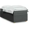 vidaXL Sommier à lattes de lit et matelas Gris foncé 90x190 cm Tissu