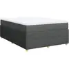 vidaXL Sommier à lattes de lit avec matelas Gris foncé 140x190cm Tissu