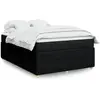 vidaXL Sommier à lattes de lit avec matelas Noir 140x200 cm Tissu