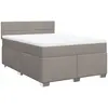 vidaXL Sommier à lattes de lit avec matelas Taupe 140x200 cm Tissu