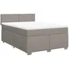 vidaXL Sommier à lattes de lit avec matelas Taupe 140x200 cm Tissu