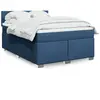 vidaXL Sommier à lattes de lit avec matelas Bleu 140x200 cm Tissu