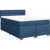 vidaXL Sommier à lattes de lit avec matelas Bleu 140x190 cm Tissu