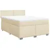 vidaXL Sommier à lattes de lit avec matelas Crème 140x190 cm Tissu