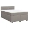 vidaXL Sommier à lattes de lit avec matelas Taupe 140x190 cm Tissu