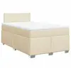vidaXL Sommier à lattes de lit avec matelas Crème 120x200 cm Tissu