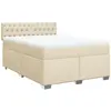 vidaXL Sommier à lattes de lit avec matelas Crème 140x190 cm Tissu