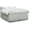 vidaXL Sommier à lattes de lit et matelas Gris clair 200x200cm Velours