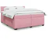 vidaXL Sommier à lattes de lit avec matelas Rose 200x200 cm Velours