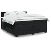 vidaXL Sommier à lattes de lit et matelas Noir 200x200 cm Velours