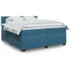 vidaXL Sommier à lattes de lit et matelas Bleu 200x200 cm velours