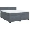vidaXL Sommier à lattes de lit et matelas Gris foncé 180x200cm Velours