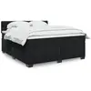 vidaXL Sommier à lattes de lit avec matelas Noir 180x200 cm Velours