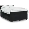 vidaXL Sommier à lattes de lit avec matelas Noir 140x200 cm Velours