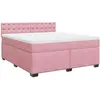vidaXL Sommier à lattes de lit avec matelas Rose 180x200 cm Velours