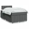 vidaXL Sommier à lattes de lit avec matelas Gris foncé 120x200cm Tissu