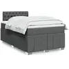 vidaXL Sommier à lattes de lit avec matelas Gris foncé 120x200cm Tissu