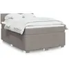 vidaXL Sommier à lattes de lit avec matelas Taupe 140x190 cm Tissu