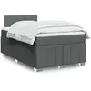 vidaXL Sommier à lattes de lit avec matelas Gris foncé 120x200cm Tissu