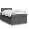 vidaXL Sommier à lattes de lit avec matelas Gris foncé 120x200cm Tissu