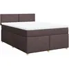 vidaXL Sommier à lattes de lit avec matelas Marron foncé 140x200 cm