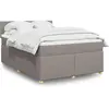 vidaXL Sommier à lattes de lit avec matelas Taupe 140x190 cm Tissu