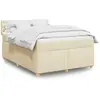 vidaXL Sommier à lattes de lit avec matelas Crème 140x190 cm Tissu