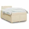 vidaXL Sommier à lattes de lit avec matelas crème 120x190 cm tissu