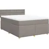 vidaXL Sommier à lattes de lit avec matelas Taupe 140x190 cm Tissu