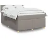 vidaXL Sommier à lattes de lit avec matelas Taupe 140x190 cm Tissu