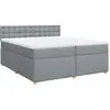 vidaXL Sommier à lattes de lit avec matelas Gris clair 200x200cm Tissu