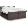 vidaXL Sommier à lattes de lit avec matelas Marron foncé 200x200 cm